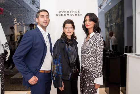 Eldar Mirzoev, Dorothee Schumacher and Firusa Halmov, Vogue Fashion’s Night Out, Vienna, Austria